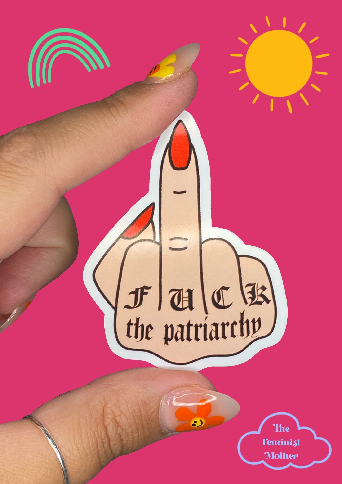 F the patriarchy // matte vinyl sticker
